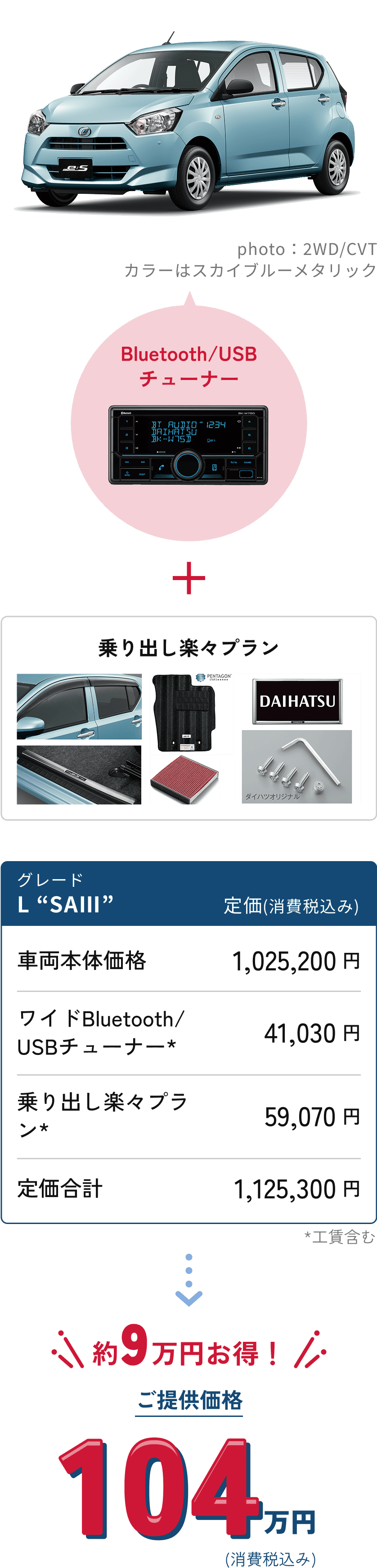 Mira e:s L SA3　約9万円お得!